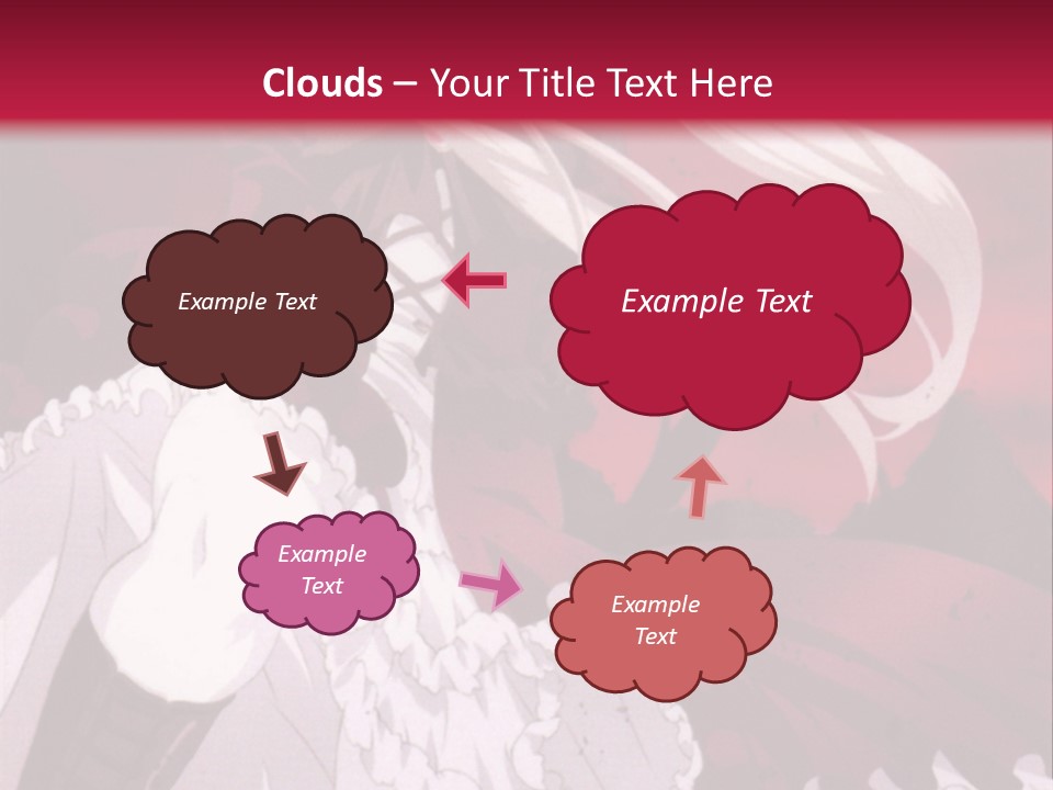 A Girl With Long White Hair Is Sitting On A Red Background PowerPoint Template