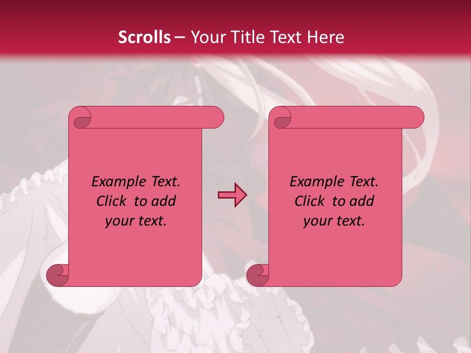 A Girl With Long White Hair Is Sitting On A Red Background PowerPoint Template