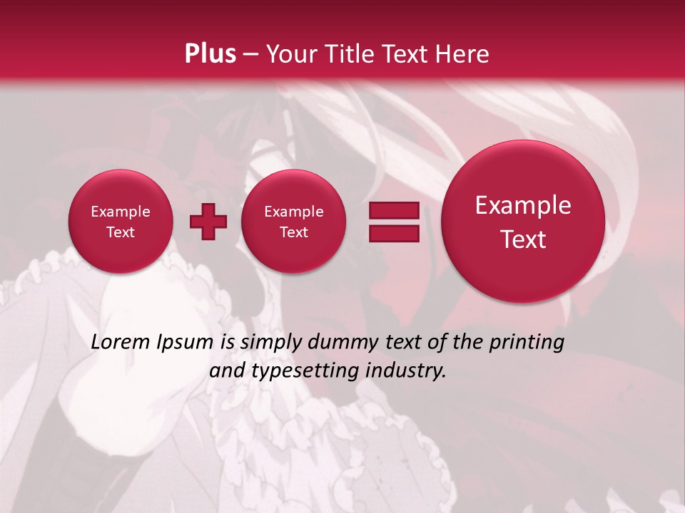 A Girl With Long White Hair Is Sitting On A Red Background PowerPoint Template