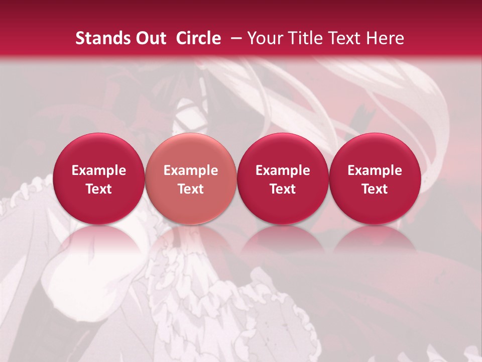 A Girl With Long White Hair Is Sitting On A Red Background PowerPoint Template