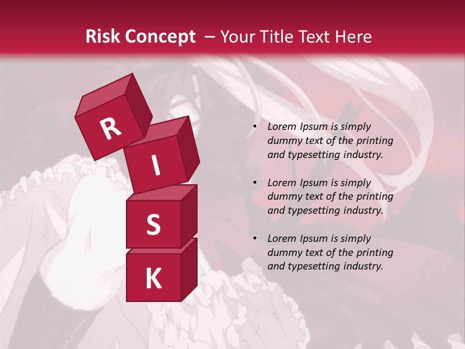 A Girl With Long White Hair Is Sitting On A Red Background PowerPoint Template