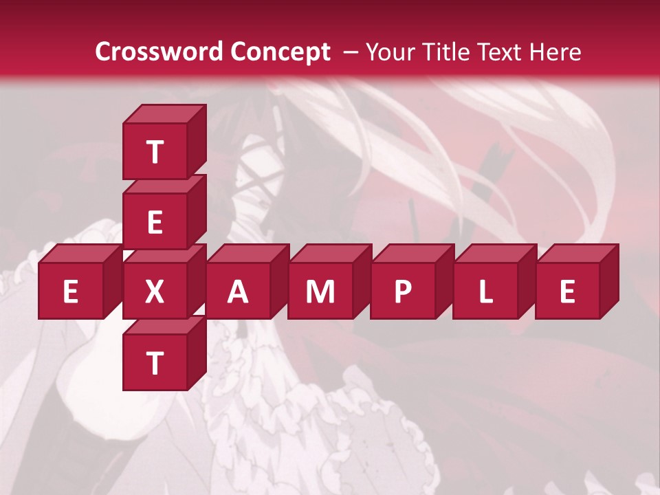 A Girl With Long White Hair Is Sitting On A Red Background PowerPoint Template