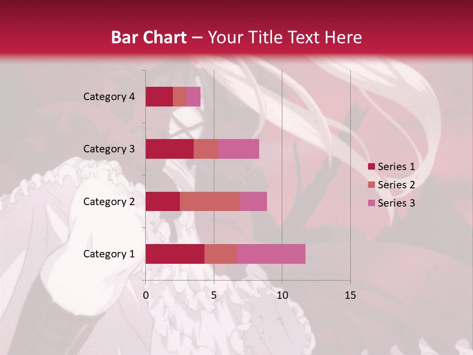 A Girl With Long White Hair Is Sitting On A Red Background PowerPoint Template