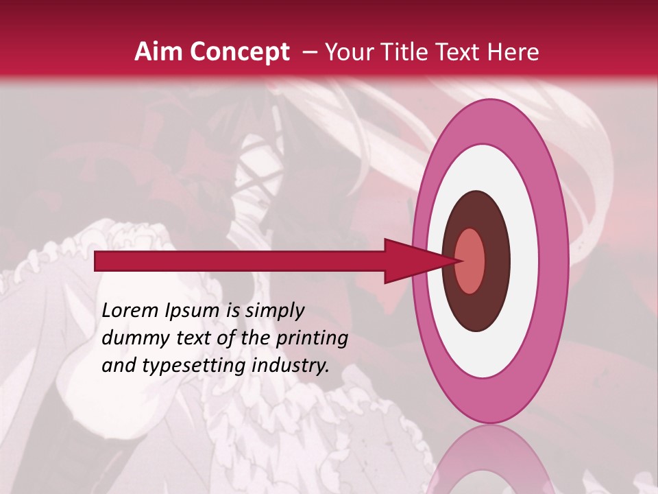 A Girl With Long White Hair Is Sitting On A Red Background PowerPoint Template