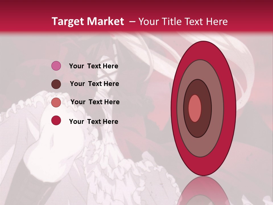 A Girl With Long White Hair Is Sitting On A Red Background PowerPoint Template