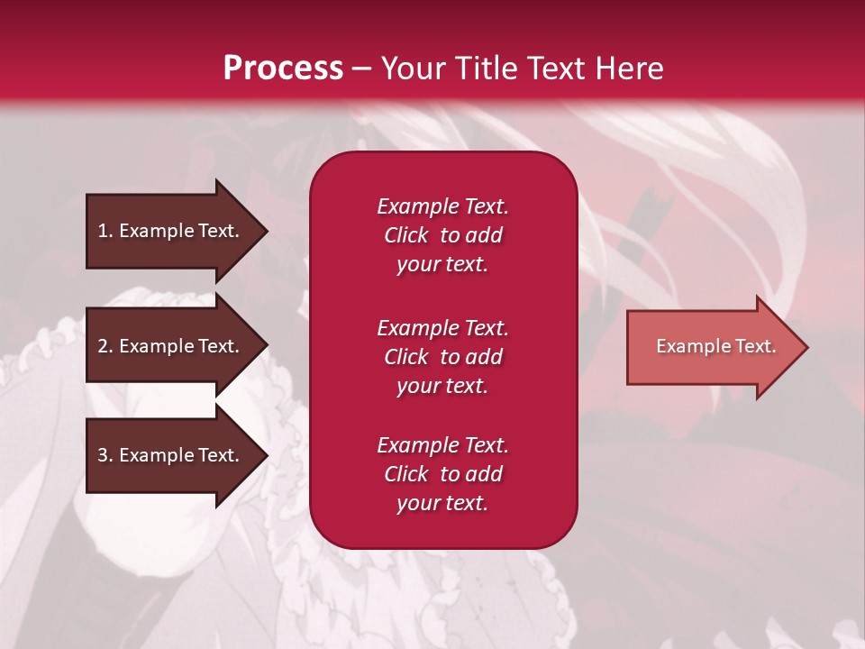 A Girl With Long White Hair Is Sitting On A Red Background PowerPoint Template