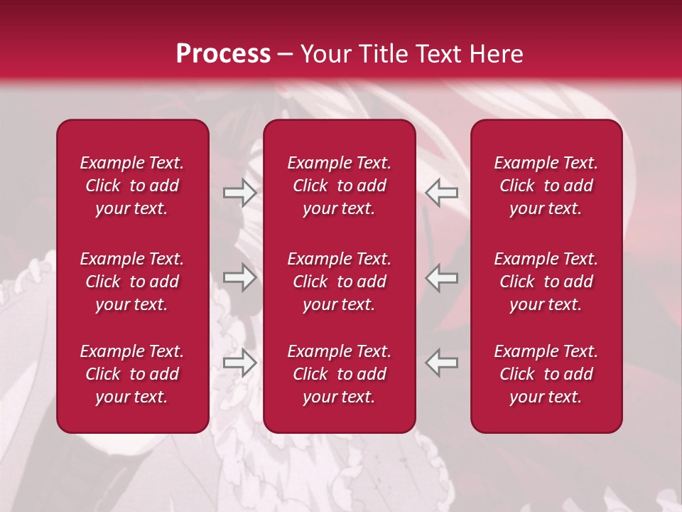 A Girl With Long White Hair Is Sitting On A Red Background PowerPoint Template