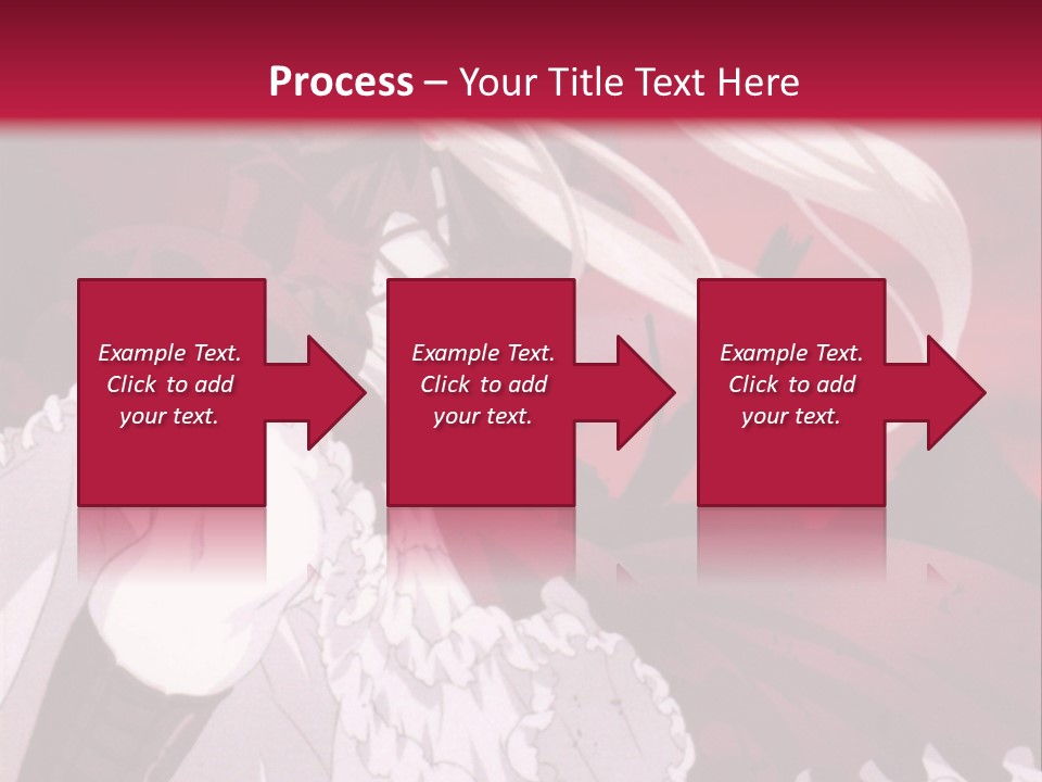 A Girl With Long White Hair Is Sitting On A Red Background PowerPoint Template