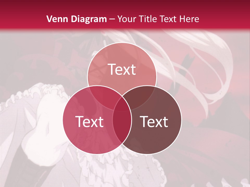A Girl With Long White Hair Is Sitting On A Red Background PowerPoint Template
