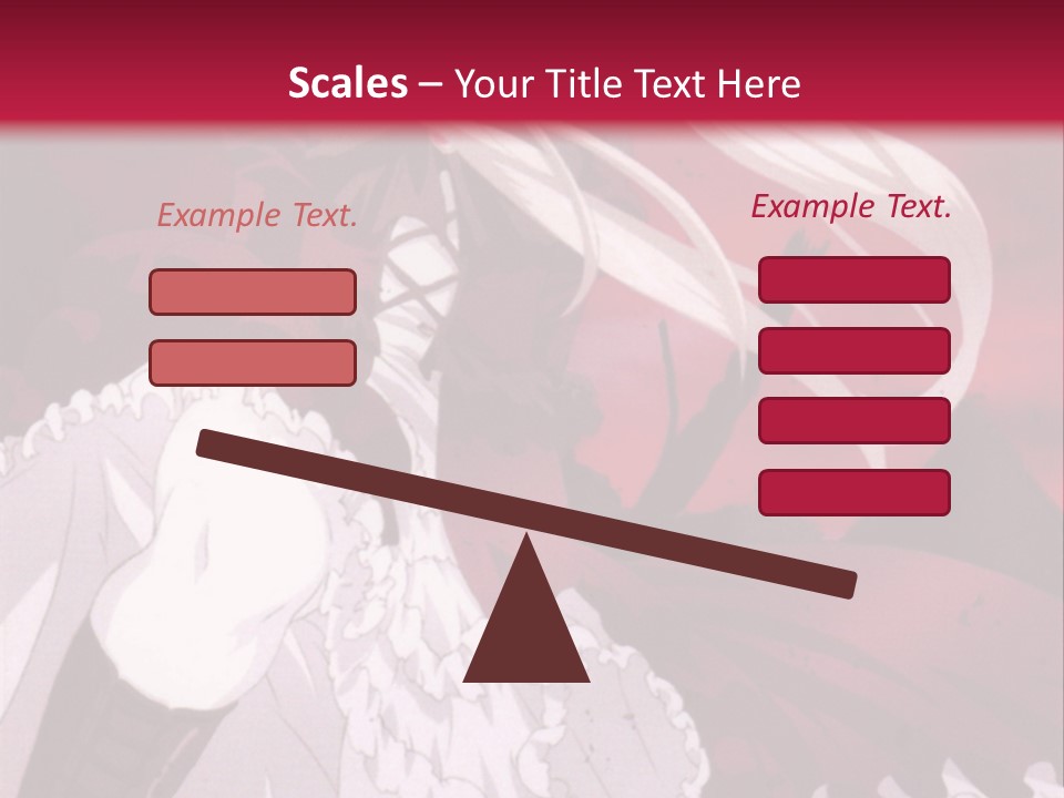 A Girl With Long White Hair Is Sitting On A Red Background PowerPoint Template