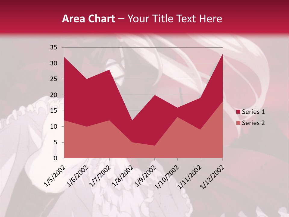 A Girl With Long White Hair Is Sitting On A Red Background PowerPoint Template