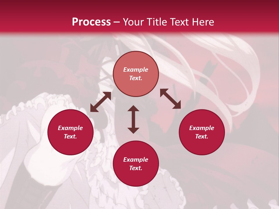 A Girl With Long White Hair Is Sitting On A Red Background PowerPoint Template