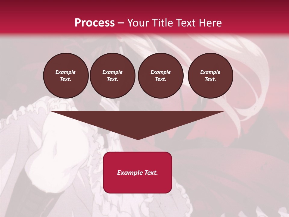 A Girl With Long White Hair Is Sitting On A Red Background PowerPoint Template