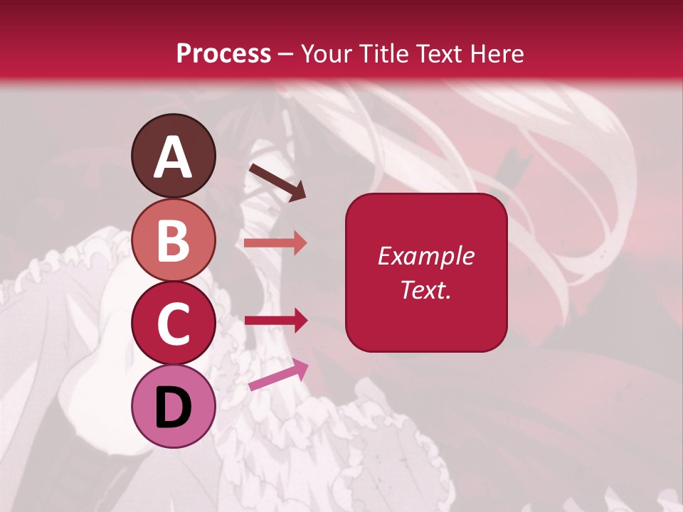 A Girl With Long White Hair Is Sitting On A Red Background PowerPoint Template