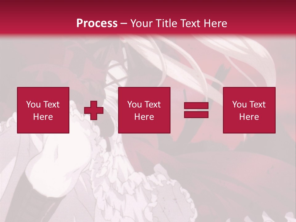 A Girl With Long White Hair Is Sitting On A Red Background PowerPoint Template