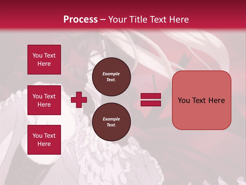 A Girl With Long White Hair Is Sitting On A Red Background PowerPoint Template