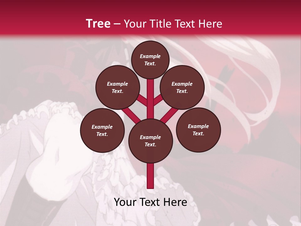 A Girl With Long White Hair Is Sitting On A Red Background PowerPoint Template