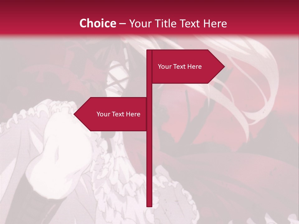 A Girl With Long White Hair Is Sitting On A Red Background PowerPoint Template