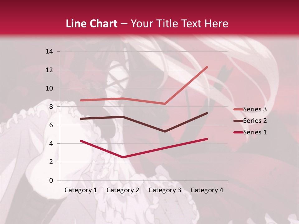 A Girl With Long White Hair Is Sitting On A Red Background PowerPoint Template