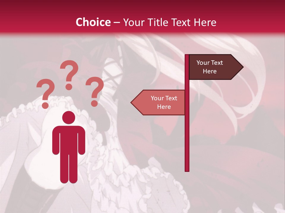 A Girl With Long White Hair Is Sitting On A Red Background PowerPoint Template