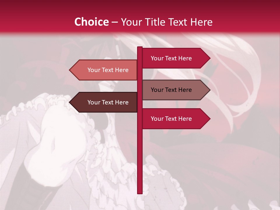 A Girl With Long White Hair Is Sitting On A Red Background PowerPoint Template