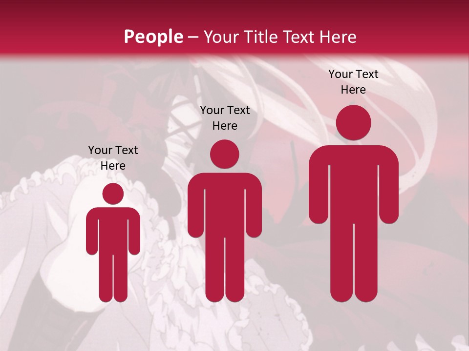 A Girl With Long White Hair Is Sitting On A Red Background PowerPoint Template