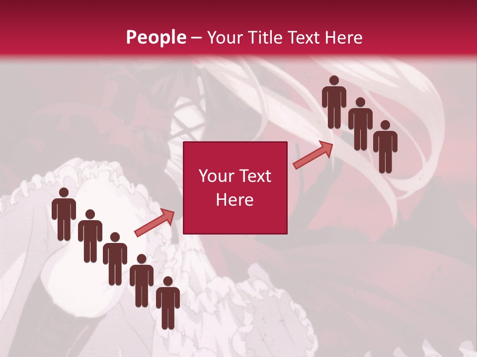 A Girl With Long White Hair Is Sitting On A Red Background PowerPoint Template