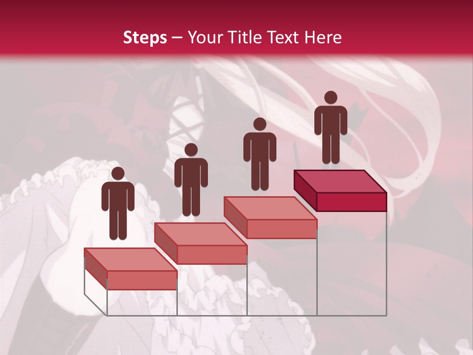 A Girl With Long White Hair Is Sitting On A Red Background PowerPoint Template