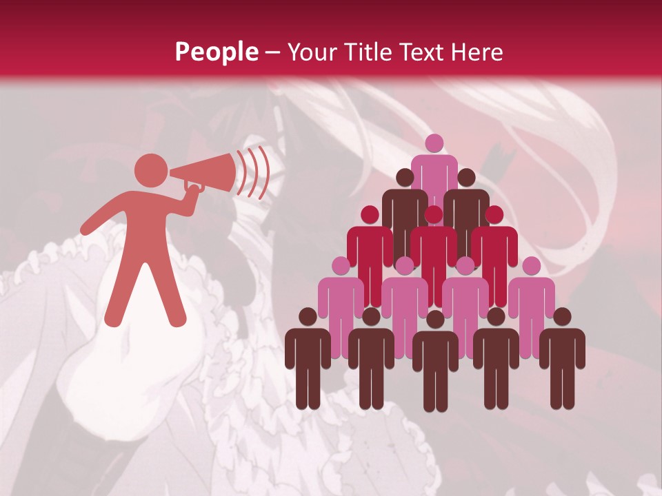 A Girl With Long White Hair Is Sitting On A Red Background PowerPoint Template