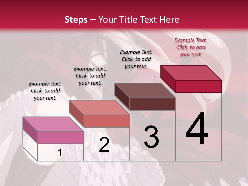 A Girl With Long White Hair Is Sitting On A Red Background PowerPoint Template