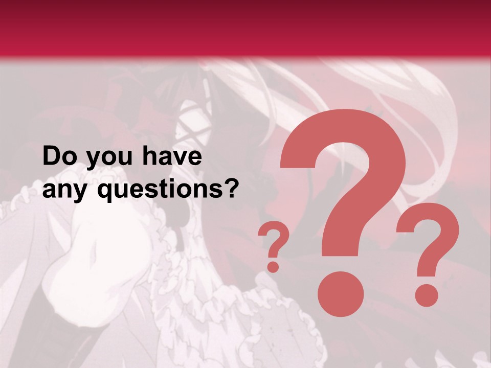 A Girl With Long White Hair Is Sitting On A Red Background PowerPoint Template