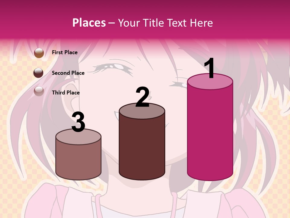 A Girl With Pink Hair Is Smiling For The Camera PowerPoint Template