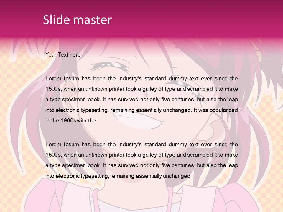 A Girl With Pink Hair Is Smiling For The Camera PowerPoint Template