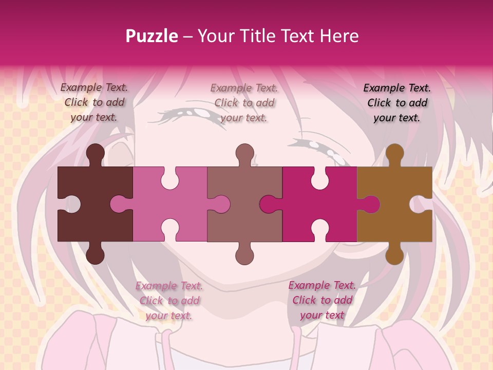 A Girl With Pink Hair Is Smiling For The Camera PowerPoint Template