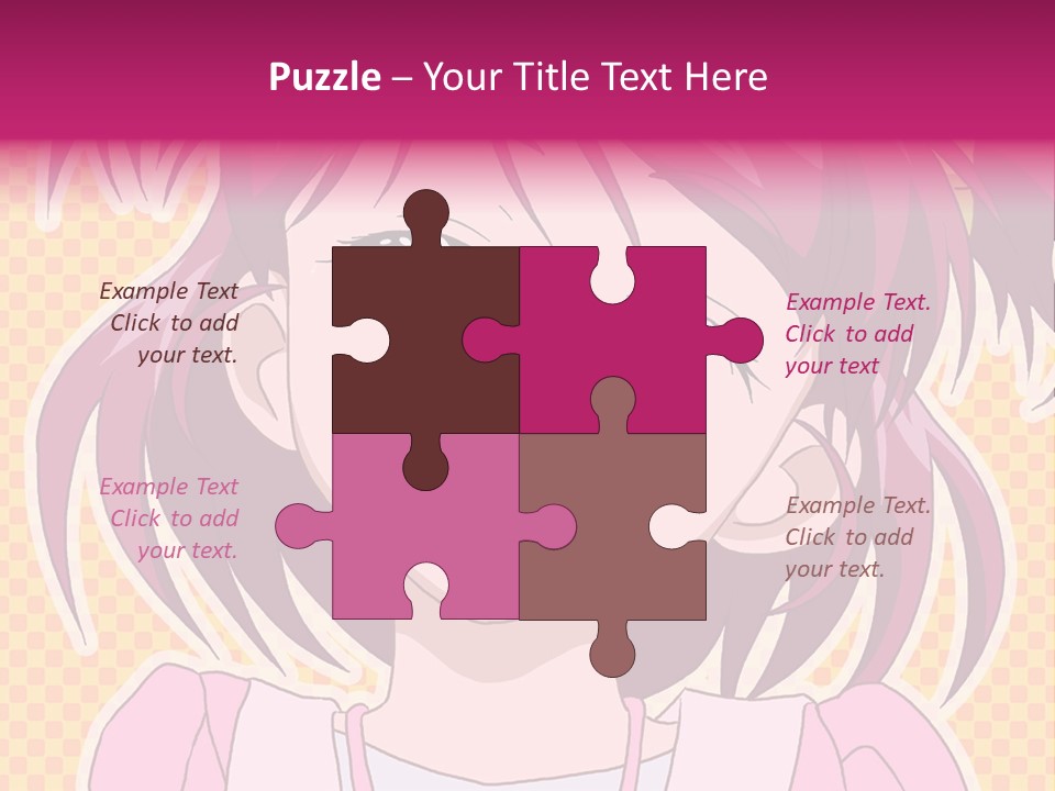 A Girl With Pink Hair Is Smiling For The Camera PowerPoint Template