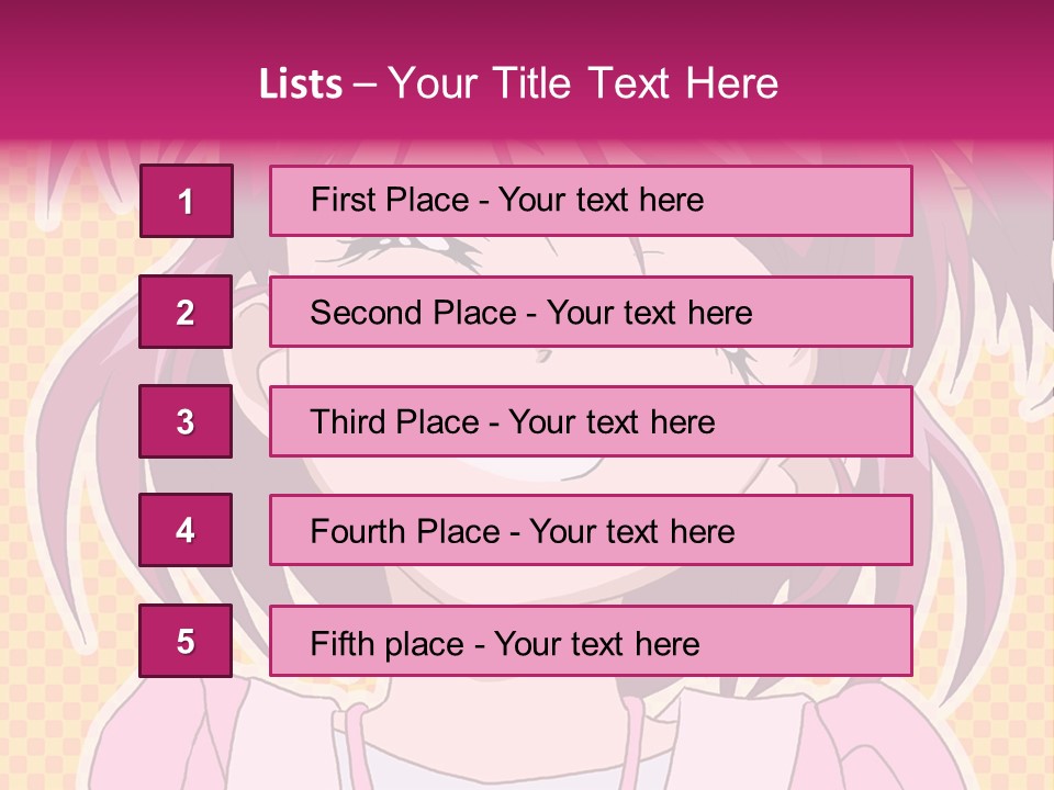 A Girl With Pink Hair Is Smiling For The Camera PowerPoint Template