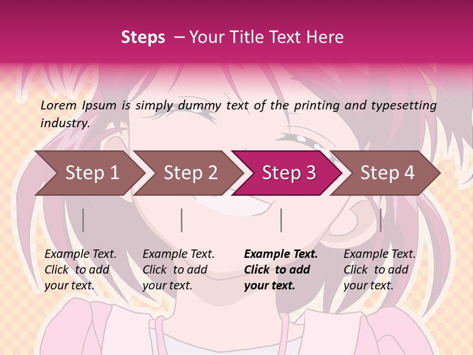 A Girl With Pink Hair Is Smiling For The Camera PowerPoint Template