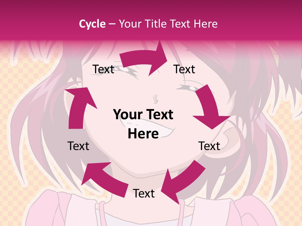 A Girl With Pink Hair Is Smiling For The Camera PowerPoint Template