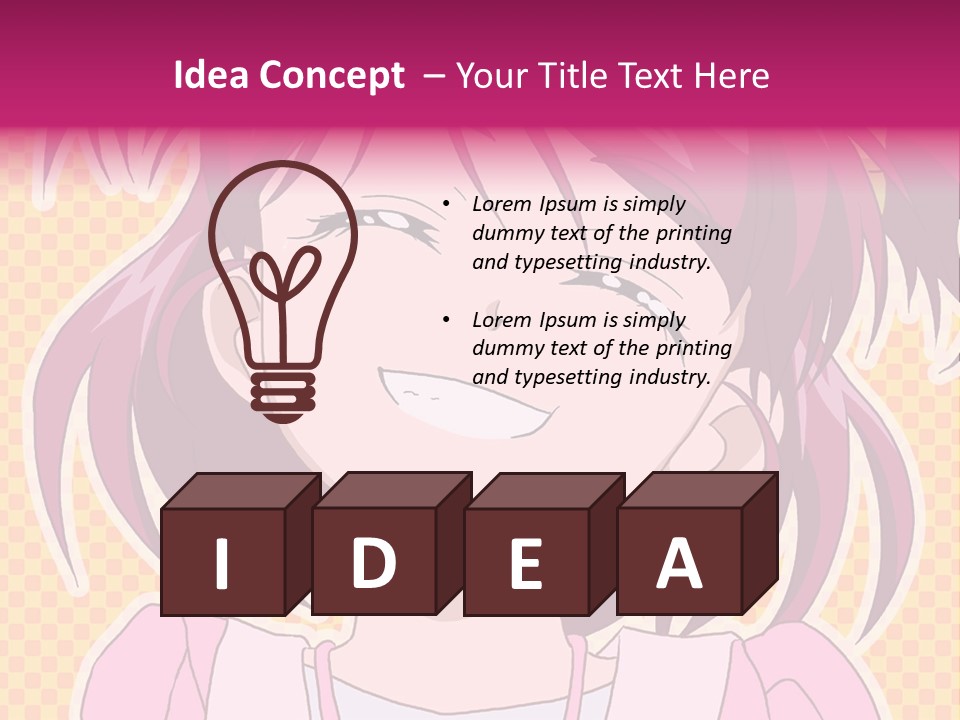 A Girl With Pink Hair Is Smiling For The Camera PowerPoint Template