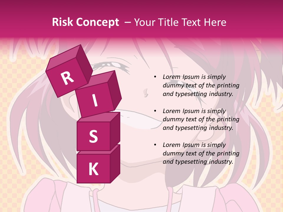 A Girl With Pink Hair Is Smiling For The Camera PowerPoint Template
