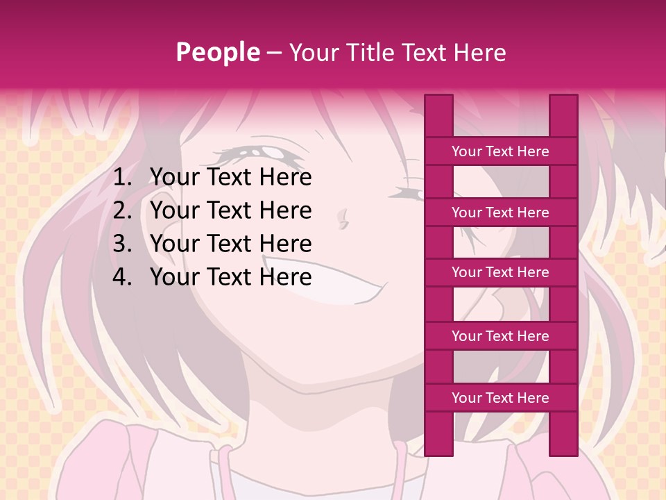 A Girl With Pink Hair Is Smiling For The Camera PowerPoint Template