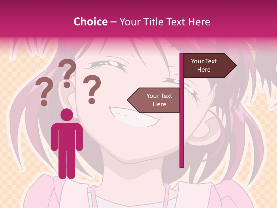 A Girl With Pink Hair Is Smiling For The Camera PowerPoint Template