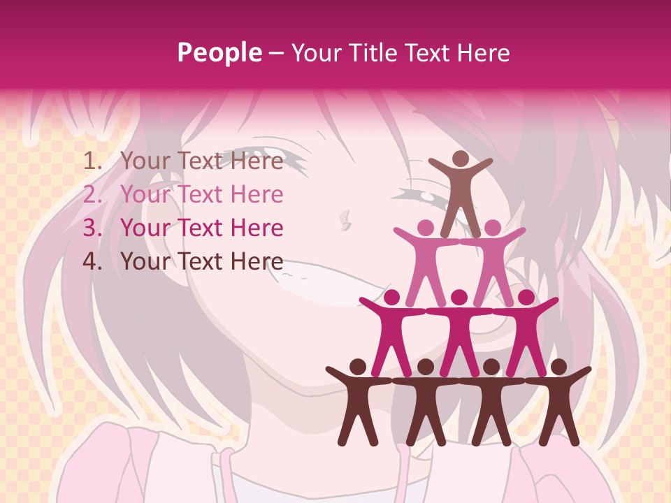 A Girl With Pink Hair Is Smiling For The Camera PowerPoint Template