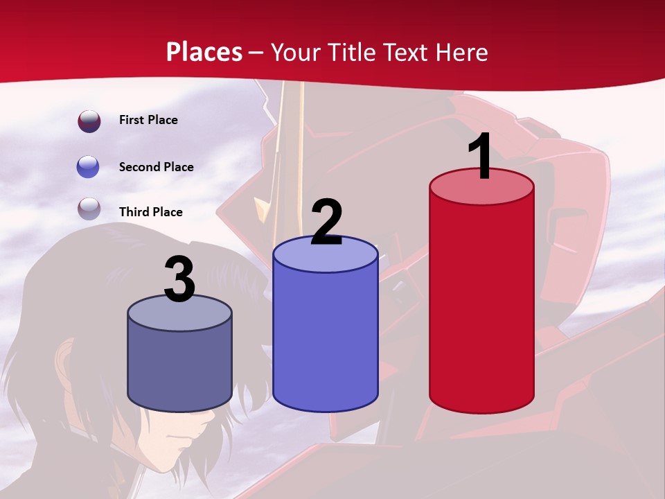 A Man Standing Next To A Red Robot PowerPoint Template