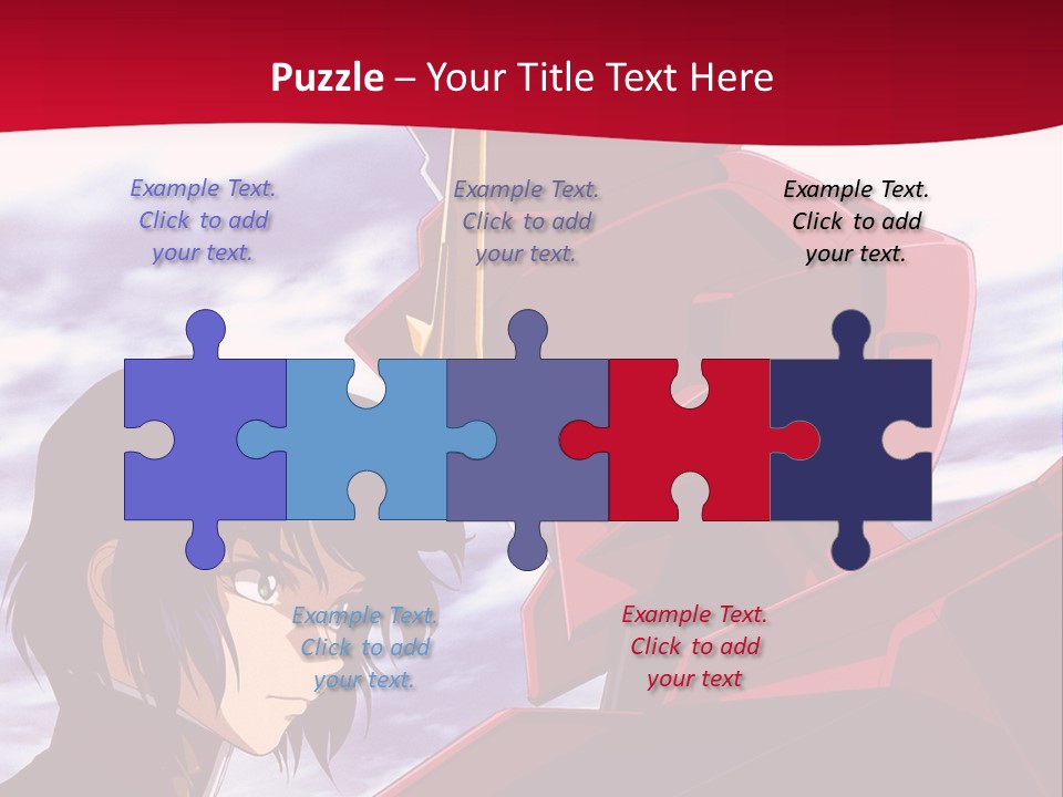 A Man Standing Next To A Red Robot PowerPoint Template