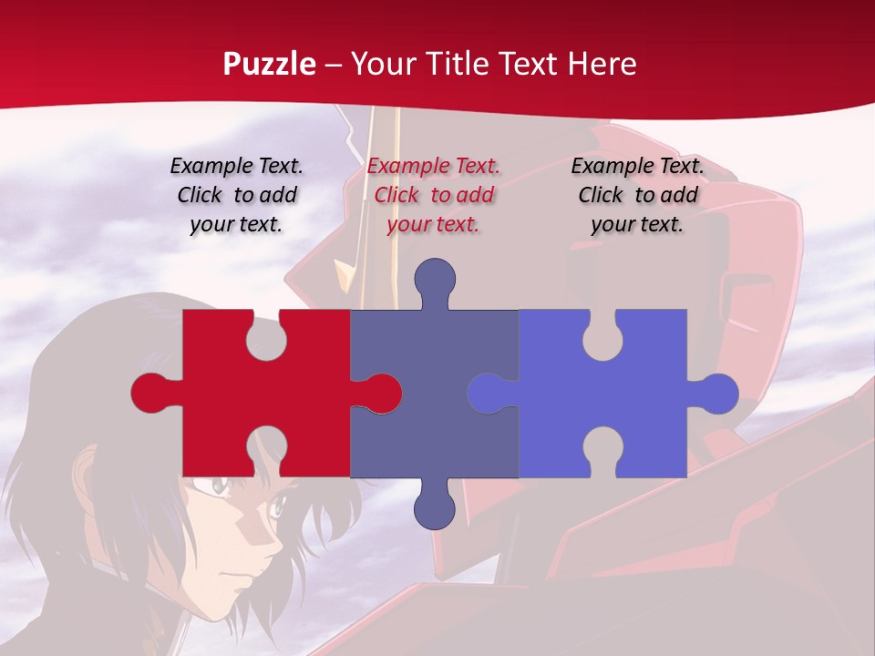 A Man Standing Next To A Red Robot PowerPoint Template