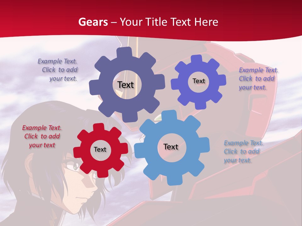 A Man Standing Next To A Red Robot PowerPoint Template