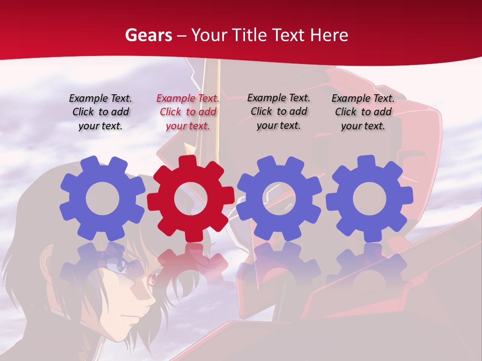 A Man Standing Next To A Red Robot PowerPoint Template