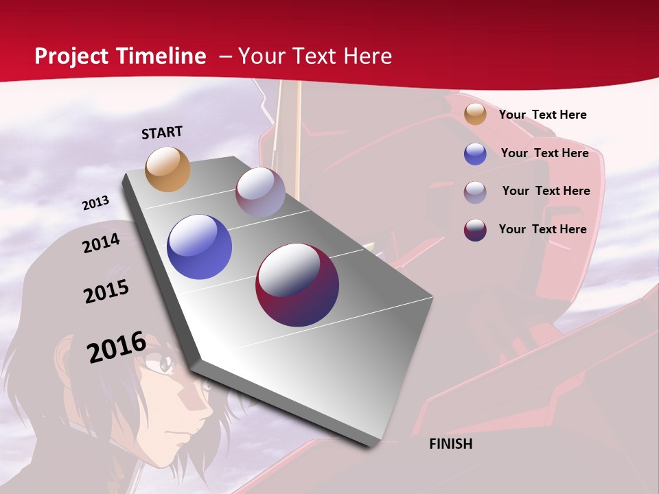 A Man Standing Next To A Red Robot PowerPoint Template