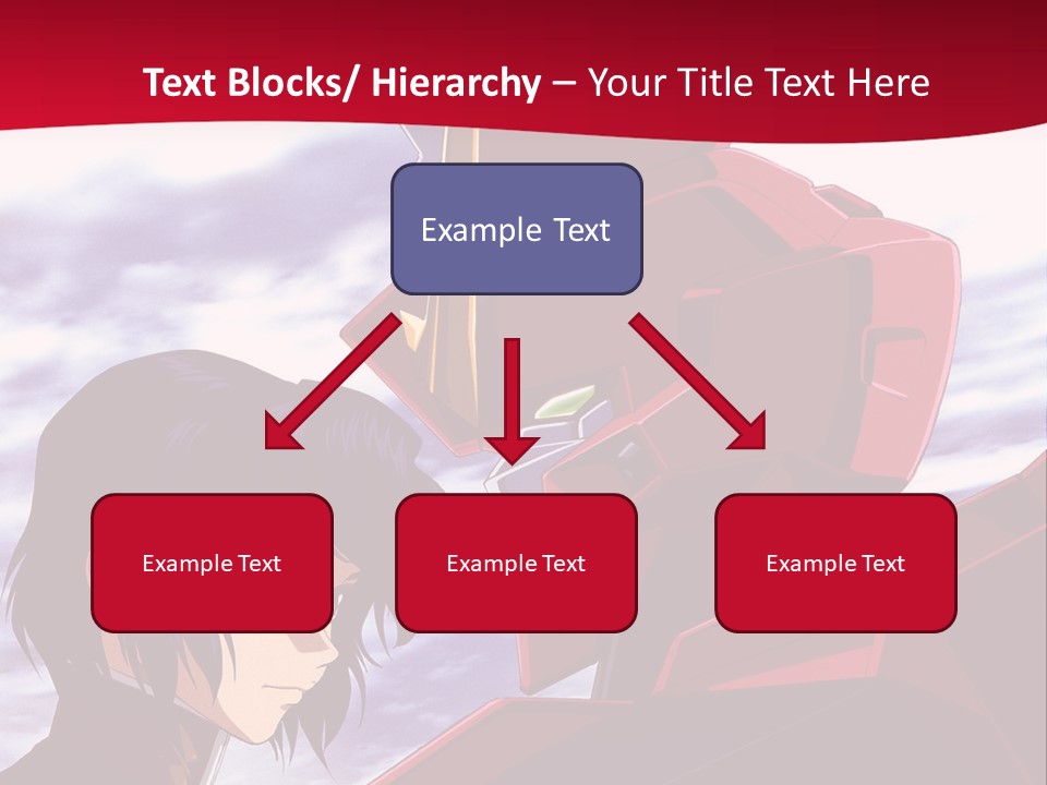 A Man Standing Next To A Red Robot PowerPoint Template